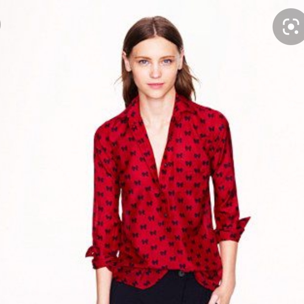 J.crew bow print popover